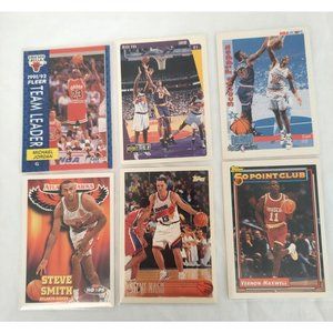 Vintage Mixed Basketball Trading Cards NBA Hoops, Upper Deck, & Topps 1990's Lot